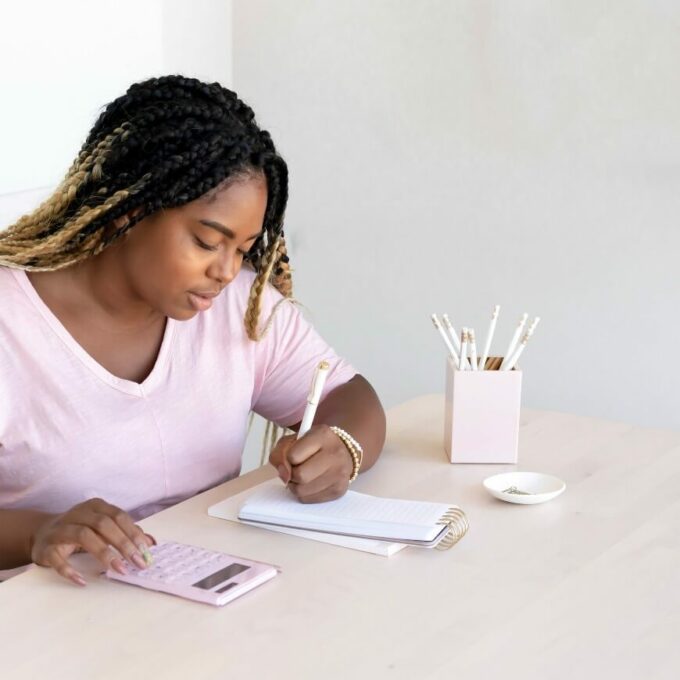 woman creating her financial budget