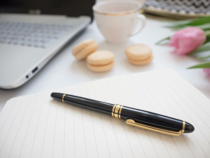 pen and laptop