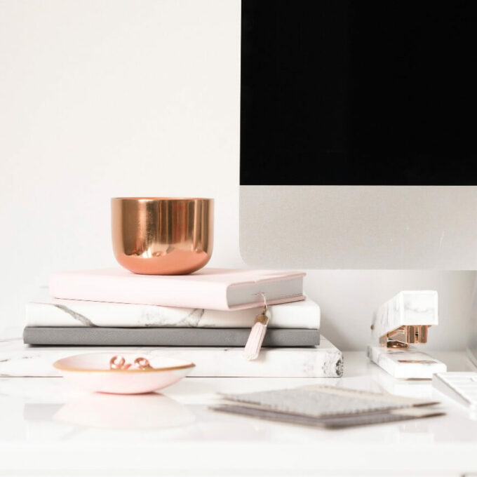aesthetic desk with imac