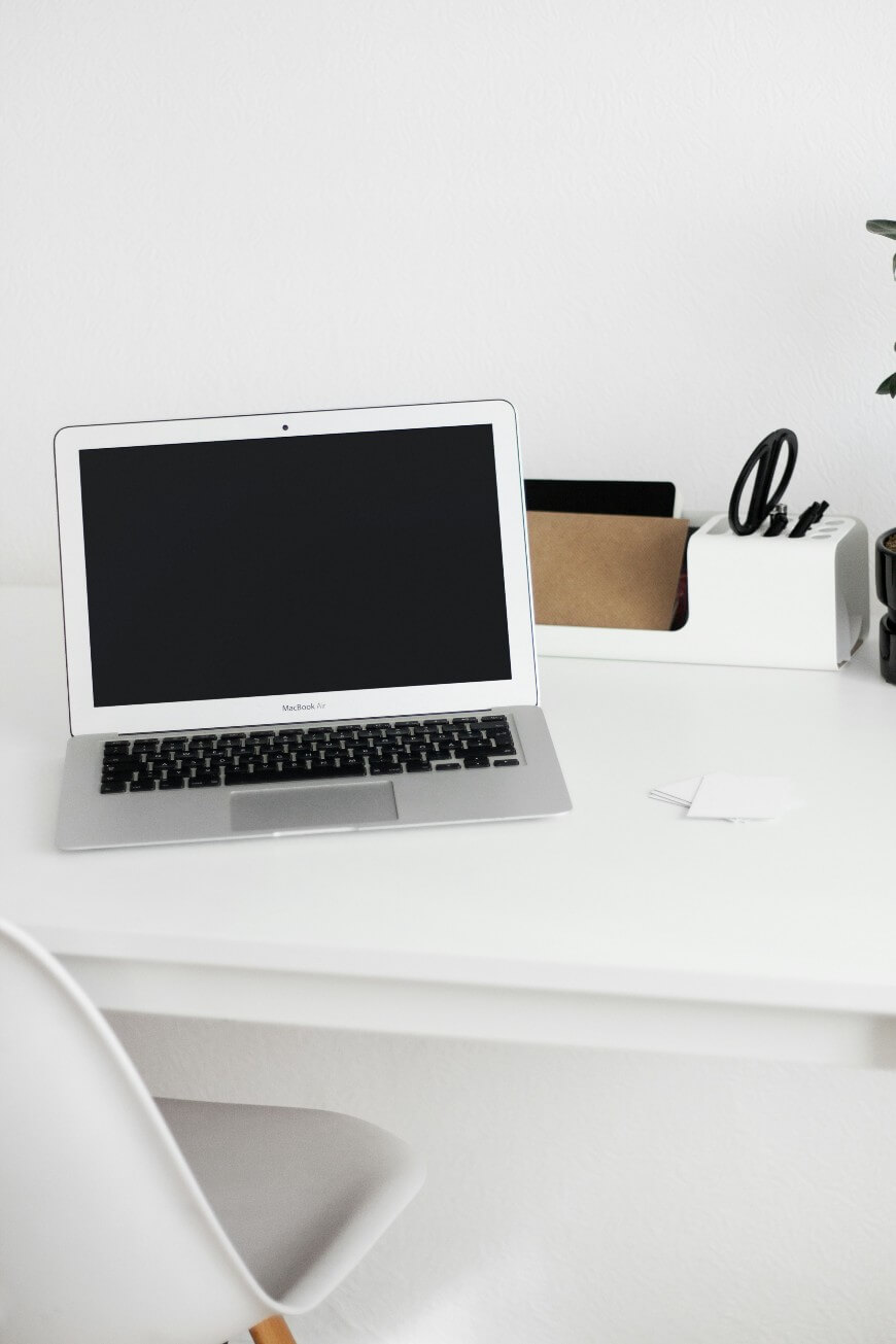 desk and laptop