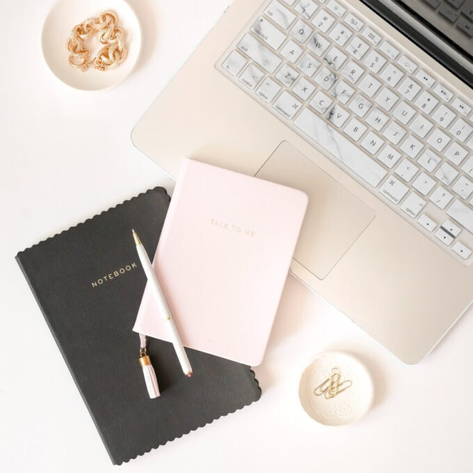 desk and stationery